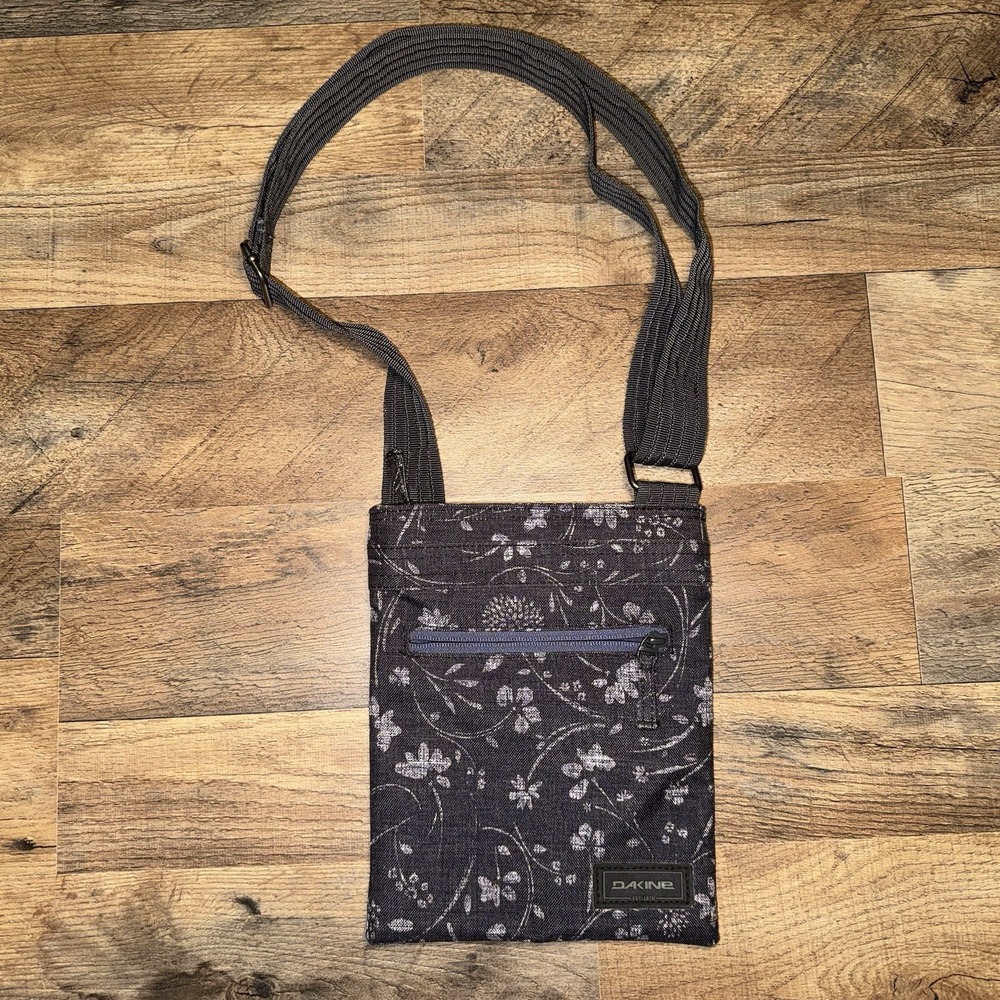 Dakine Crossbody Jive Handbag Tropical Flowers Grey & Black